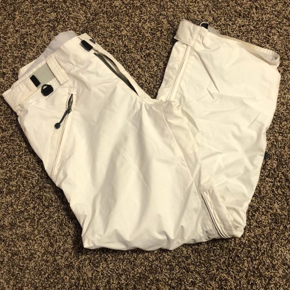 White ski pants